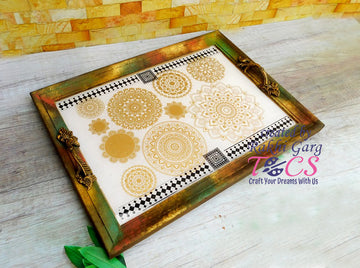 Acrylic Base Tray with Natural Wood Border